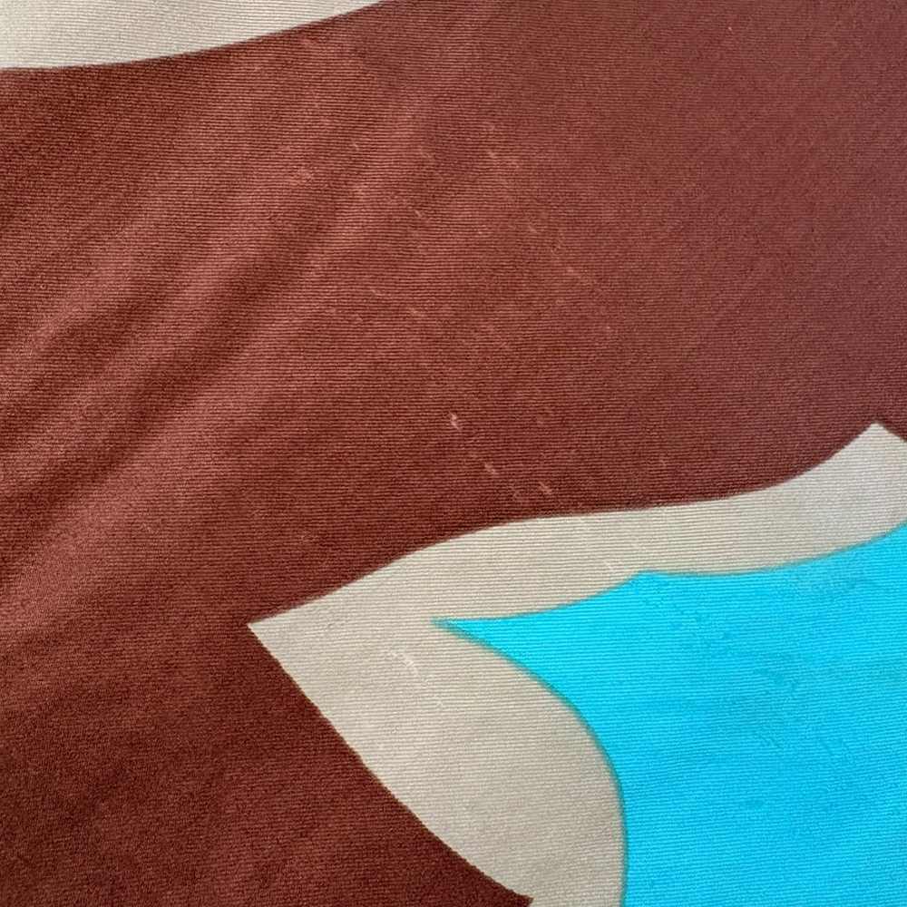 Vintage Sally Gee Brown Blue Abstract Silk Blend Scarf - Picture 6 of 10